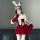 Sexy christmas bunny girl costume set - seductive lingerie outfit with bow, holiday party wear