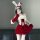 Sexy gold velvet christmas outfit featuring bunny ears and gloves, perfect for festive role play.