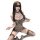 Woman in leopard print chaomu temptation lingerie set with lace mask and chains.