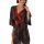 Cherry blossom kimono sleepwear set - sheer japanese-inspired lingerie with red embroidery and flowy design