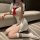 Cherry blossom lingerie set featuring a high-slit design, sailor-style top with lace trim, and adjustable ties for a feminine...