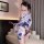 Cherry blossom two-way lingerie set - seductive kimono sleepwear with chest & hip exposure, no-remove maid outfit