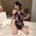 Cherry blossom vintage qipao lingerie set - purple seductive sleepwear & roleplay costume, elegant design with floral pattern...
