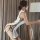 Sexy sheer high-slit bodycon cheongsam dress with retro design, perfect for pure temptation outfits.