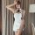 Sexy sheer high-slit bodycon cheongsam dress from cherry romance, retro design with elegant black accents, perfect for pure t...
