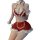 Cherry romance lingerie set: seductive maid costume with bra, thong & open-crotch skirt for women.