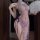 Cherry romance purple high-slit cheongsam lingerie - sheer seductive sleepwear for intimate moments, featuring elegant sheer ...