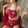 Chinese chic sensual sleepwear set featuring sheer kimono robe and hanfu-inspired bodysuit, pure-yu style lingerie.