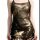 Sexy backless sheer lace babydoll featuring gold-foil crane embroidery, tassel straps, and elegant design.
