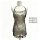 Chinese-style gold-foil crane sleep dress - sexy backless sheer lace babydoll with tassel straps & embroidered crane motif