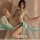 Vintage silk-embroidered chinese hanfu lingerie set featuring a delicate corset and flowing doudou skirt, perfect for rolepla...