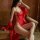 A woman elegantly poses wearing a chinese-inspired transparent lace lingerie set, featuring a sexy vintage design perfect for...