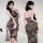 Vintage qipao erotic sheer back costume set, no-remove seductive outfit with floral pattern, elegant chinese-style lingerie d...