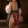 Elegant chinese palace style lingerie set featuring a maid costume design with intricate floral patterns and sheer fabric det...