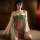 Elegant chinese palace style lingerie set featuring a maid costume design with sheer fabric and intricate patterns, perfect f...