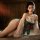 Elegant chinese palace style lingerie set featuring a maid costume design with sheer fabric and bold colors, perfect for an e...