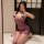 Seductive chinese style purple lace cheongsam lingerie - sleek sheer floral disc bodycon slip dress