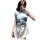 A woman models a chinese-style qipao dress with floral patterns, featuring an open-crotch design, perfect for role play and i...
