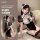 Classic stand-up collar design, deep v-strap, daring thigh cut-out, elegant sheer lace bodysuit for sensual role play outfits...