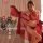 Elegant red chinese-style sexy hanfu lingerie set with traditional silk doudou design, perfect for romantic bedroom outfits.