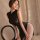Seductive black sheer chinese-style dress with open front and side slit, perfect for small busts.
