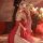 Elegant red silk sleep gown inspired by chinese tang dynasty, featuring sheer fabric and belly dance style design, perfect fo...