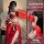 Chinese vintage style lingerie set - retro hanfu belly dance bodice, lace chiffon dress ensemble for women