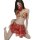 Chinese new year red lingerie set - exotic dance-inspired hanfu-style split costume for couples, featuring vibrant red design...