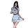 A stylish white dress featuring a black floral pattern, inspired by traditional chinese attire with a modern twist, perfect f...