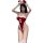 Sexy christmas bunny costume lingerie set for women, featuring red and white design with bunny ears, perfect for holiday role...