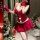 Sexy christmas bunny costume for women, deep v design, open-crotch lingerie set, perfect for holiday occasions