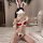 Sexy christmas bunny costume for women, featuring festive red and white design with bunny ears, perfect for holiday roleplay ...