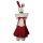 Sexy naughty christmas bunny costume for women, featuring red lingerie dress with bunny ears, perfect for new year eve outfit...