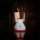 Sexy christmas bunny costume for women, featuring a festive white dress with red accents, perfect for role play, stage wear, ...