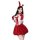 Red plush rabbit outfit featuring bunny ears, festive dress with bow tie, perfect for holiday parties, cosplay, or live strea...