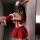 Sexy mesh bodysuit with bunny ears and mini red dress for role play, perfect for nightclub attire and new years eve celebrati...