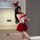 Sexy christmas bunny girl costume featuring festive red and white design, perfect for holiday role play with removable pads f...