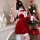 Sexy christmas bunny lingerie set for women, cute red velvet dress with white trim, perfect holiday costume for halloween & n...