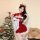 Sexy christmas cosplay costume lingerie set with velvet nightgown for new year eve role play sleepwear