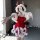 Sexy naughty christmas deer lace lingerie set - red velvet sleep dress with white felt trim and matching thong, perfect holid...