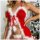 Sexy christmas lady lingerie set featuring plush hooded robe and matching pajamas, perfect for date night, holiday parties, o...