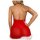 Sexy red christmas-themed lingerie set featuring a plush hooded robe and matching pajamas, perfect for festive occasions and ...