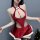 Sexy christmas naughty lingerie set featuring cozy fuzzy sleepwear with tassels, perfect for couples during cozy winter holid...