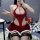 Sexy christmas naughty lingerie set for couples - cozy fuzzy winter holiday sleepwear with tassels, matching outfit