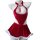 Red christmas-themed naughty lingerie set featuring fuzzy winter sleepwear with tassels, perfect for couples during cozy holi...