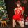Sexy christmas naughty lingerie set featuring cut-out design and bondage details, perfect holiday sleepwear and themed costum...