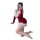 Sexy santa claus-themed sleepwear set featuring a red mini skirt with white fur trim and matching lace lingerie, perfect for ...