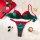 Christmas red and green lace lingerie set with push-up bra and thong, holiday-themed european style for women.