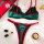 Christmas red & green lace lingerie set with push-up bra and thong, holiday-themed european style for women.