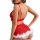 Christmas red lingerie set - festive furry two-piece naughty outfit for new years eve, featuring a red bralette with feather ...